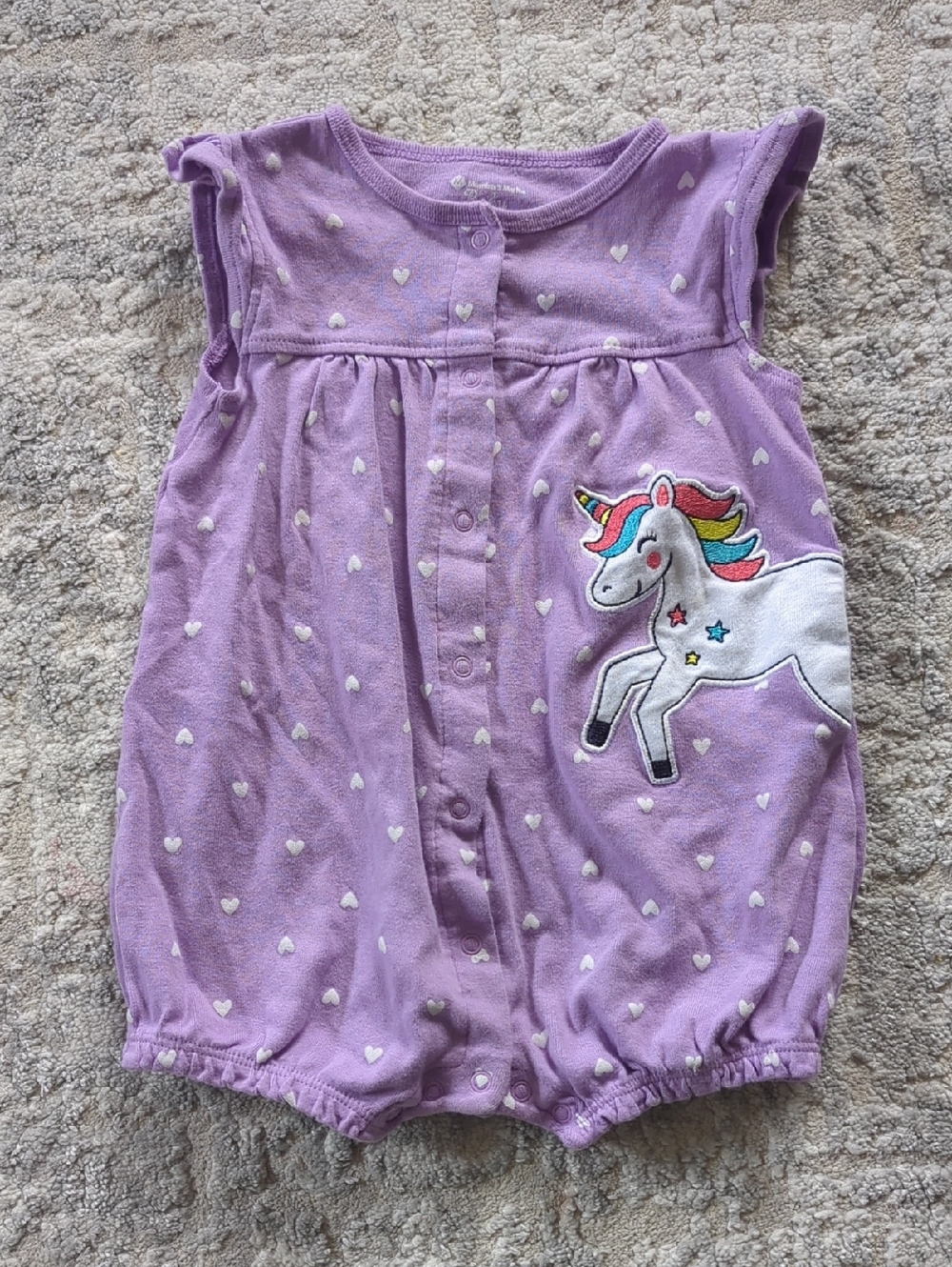 Member's Mark Lavender Unicorn Romper Size 18 Months